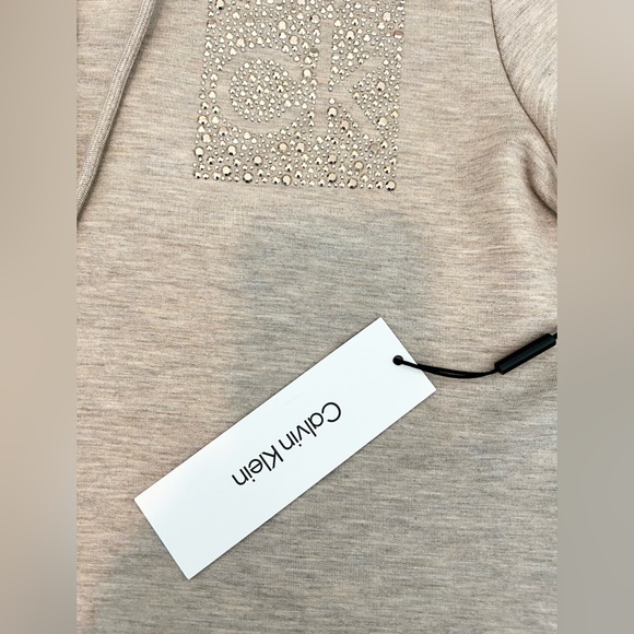 Calvin Klein Women’s Hooded Drawstring Dress with Studded CK Logo Sz S - Picture 8 of 9